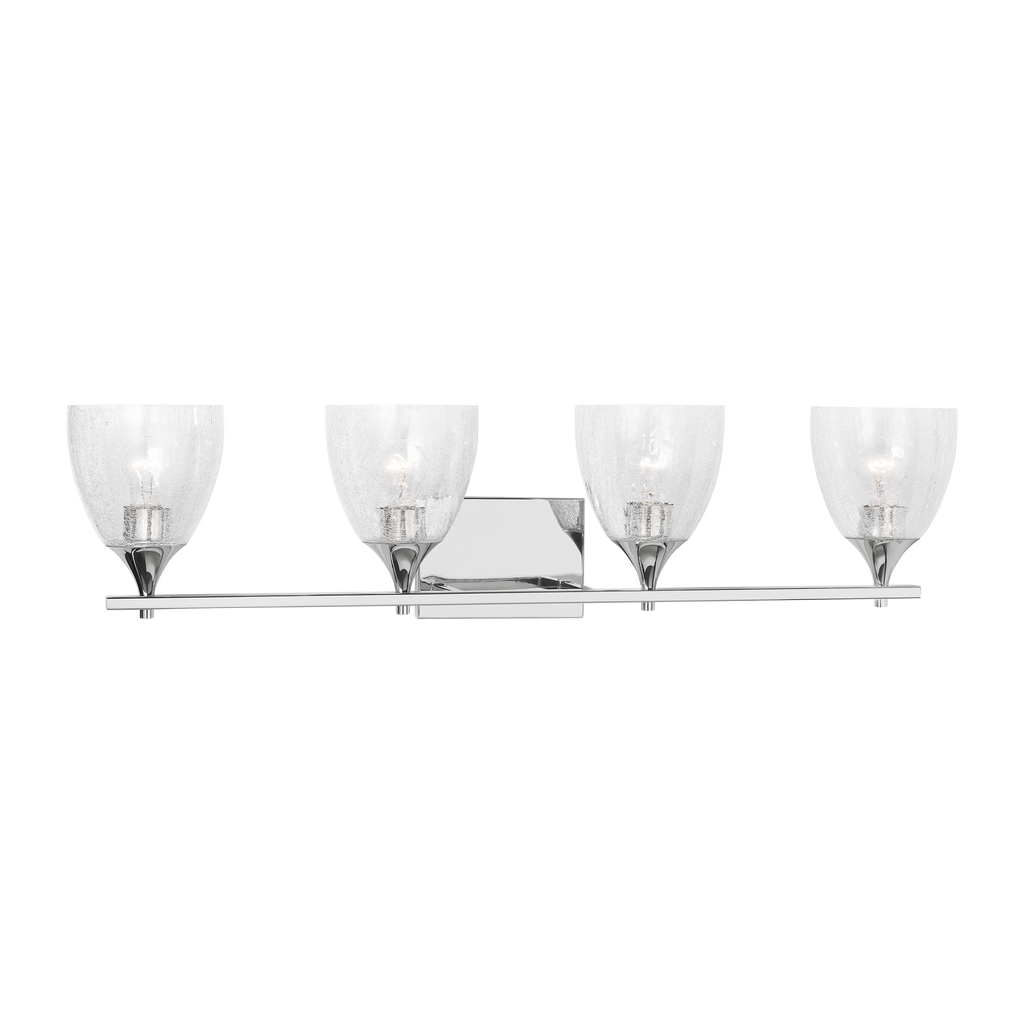 Toffino 4-Light Bath Sconce | Chrome | Clear Crackle Glass