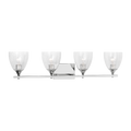 Toffino 4-Light Bath Sconce | Chrome | Clear Crackle Glass