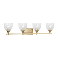 Toffino 4-Light Bath Sconce | Satin Brass | Clear Crackle Glass