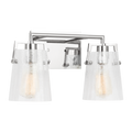 Crofton 2 - Light Vanity Chrome Clear Crackle Glass