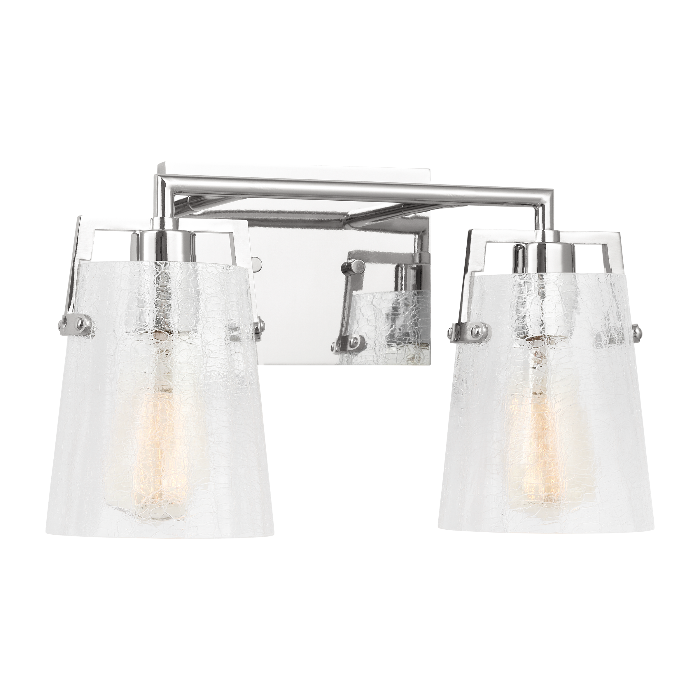 Crofton 2 - Light Vanity Chrome Clear Crackle Glass