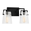 Crofton 2 - Light Vanity Midnight Black Clear Crackle Glass