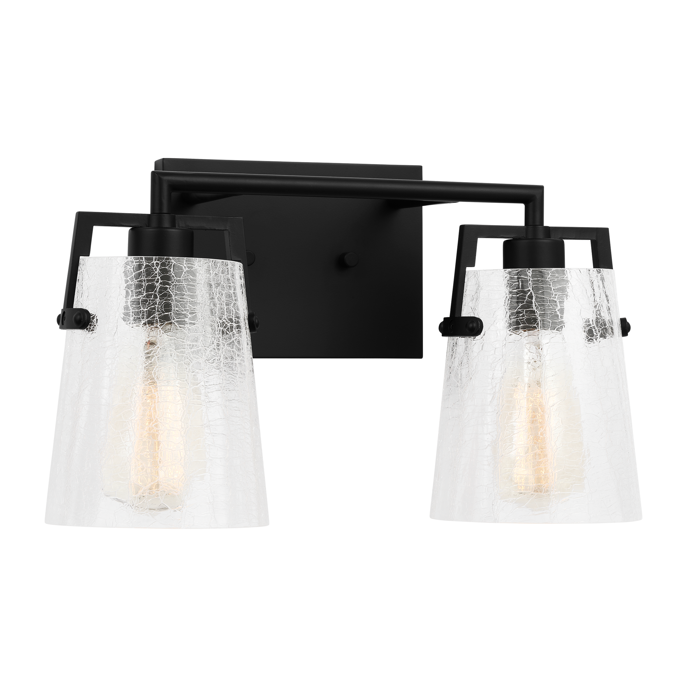 Crofton 2 - Light Vanity Midnight Black Clear Crackle Glass