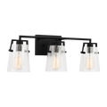 Crofton 3 - Light Vanity Midnight Black Clear Crackle Glass