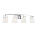 Crofton 4 - Light Vanity Chrome Clear Crackle Glass