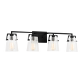 Crofton 4 - Light Vanity Midnight Black Clear Crackle Glass