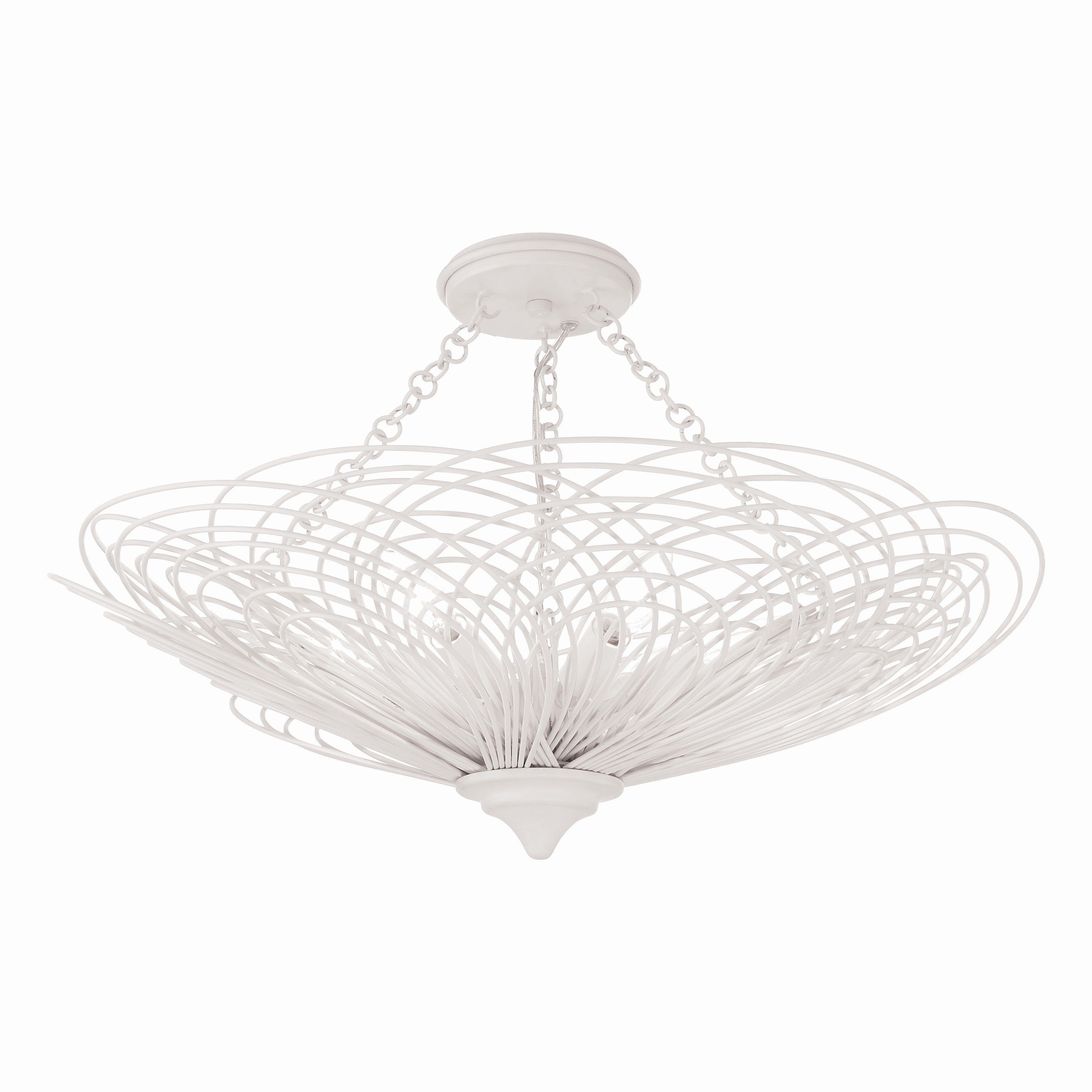 Doral 24'' Matte White Semi Flush Mount