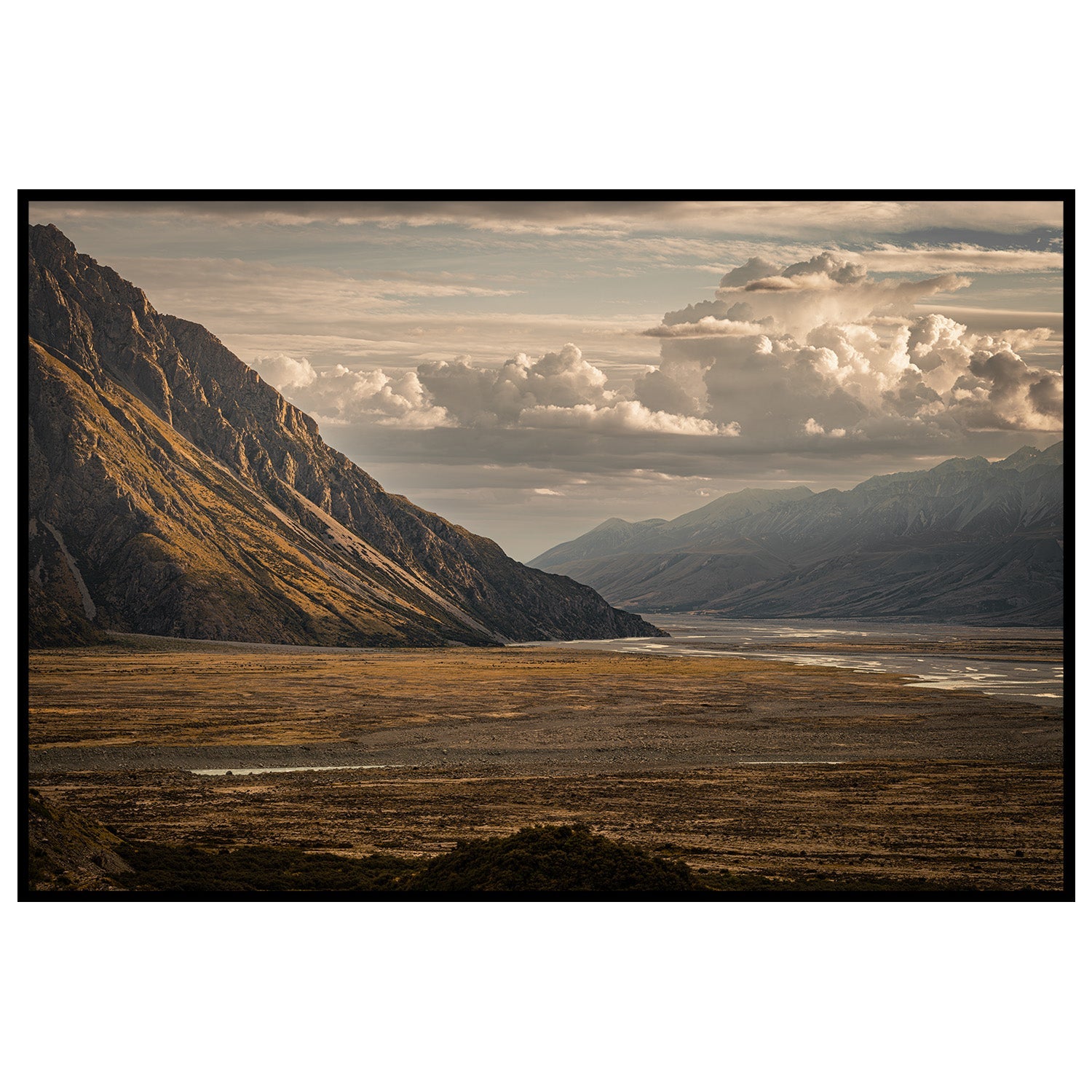 Tasman Valley Sunset: Mountains Evening Glow