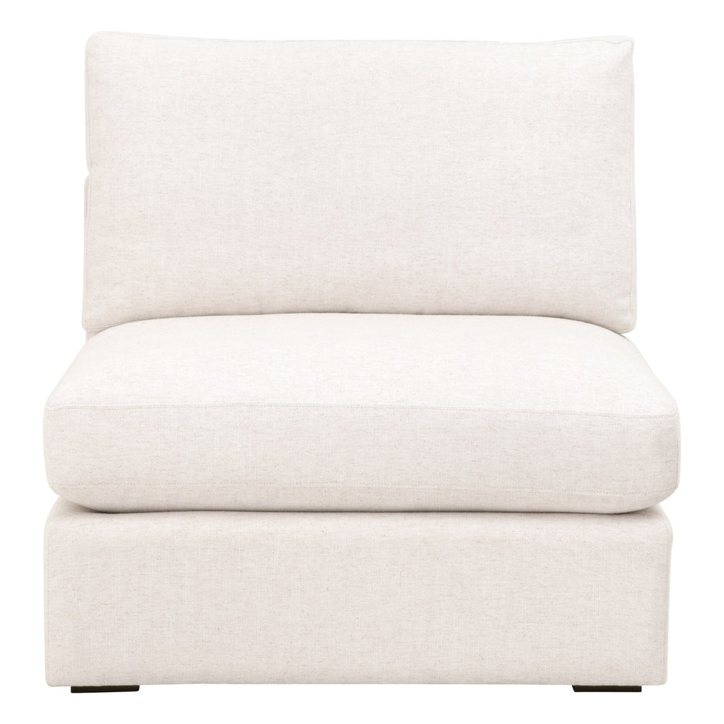 Daley Modular Armless Chair | Performance Textured Cream Linen