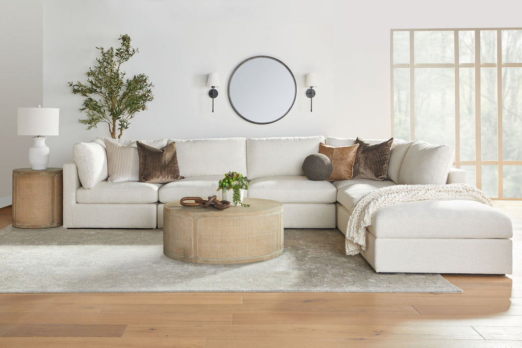 Daley Modular Armless Chair | Performance Textured Cream Linen