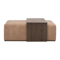 Dovetail Upholstered Coffee Table | Burnished Brown Acacia