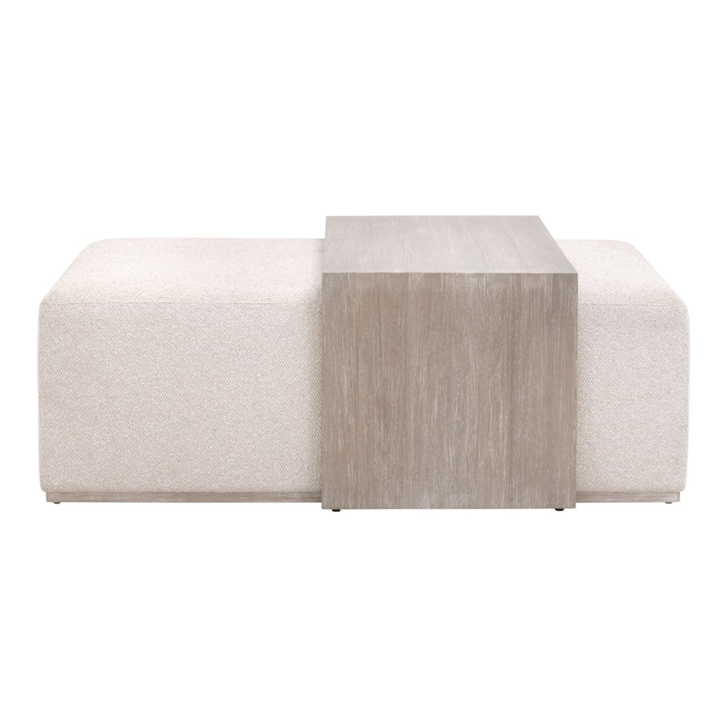 Dovetail Upholstered Coffee Table | Natural Gray Acacia