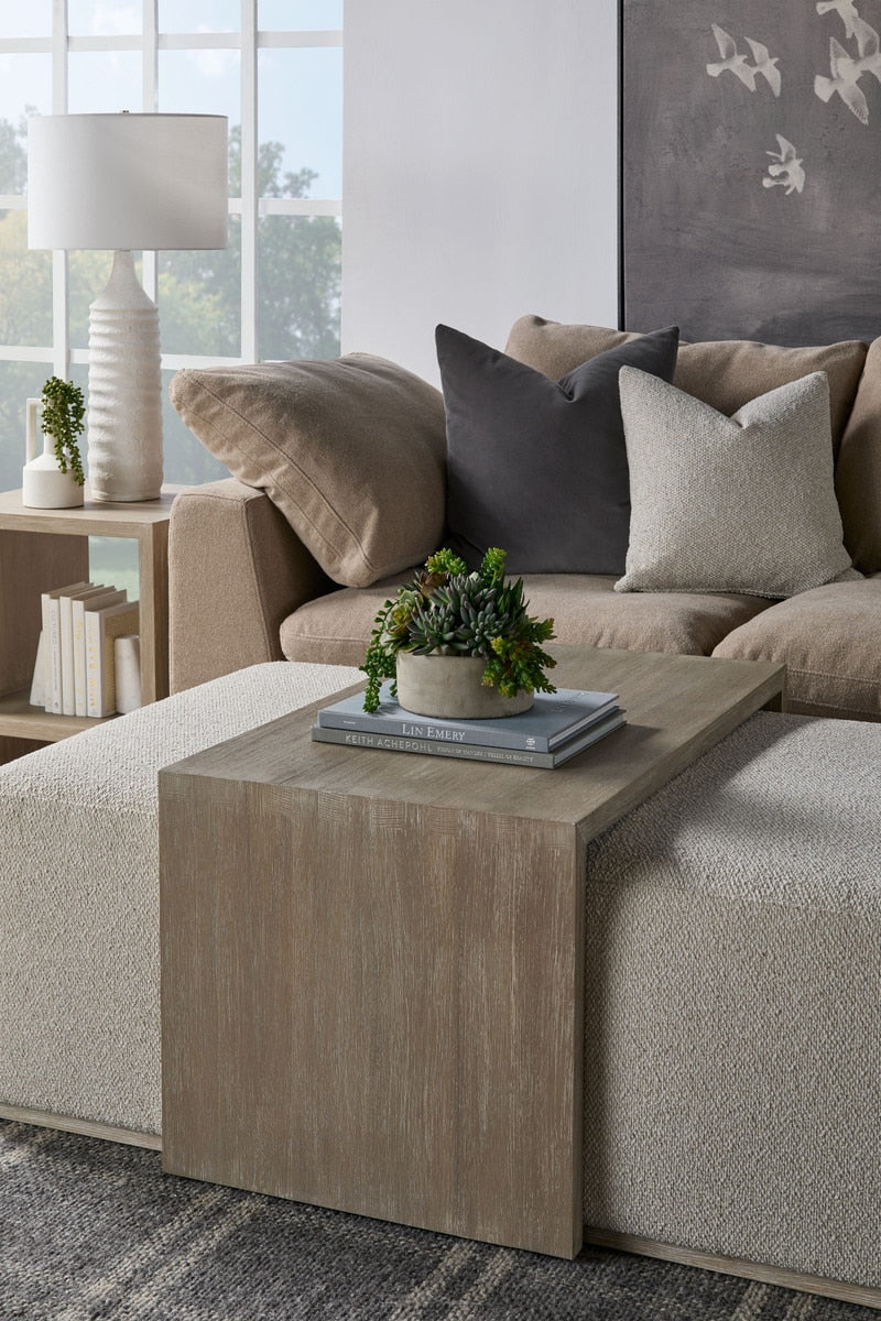 Dovetail Upholstered Coffee Table | Natural Gray Acacia