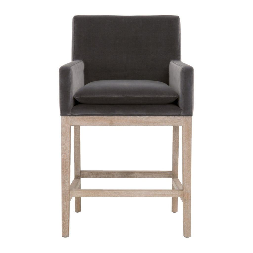 Drake Counter Stool | Dark Dove Velvet