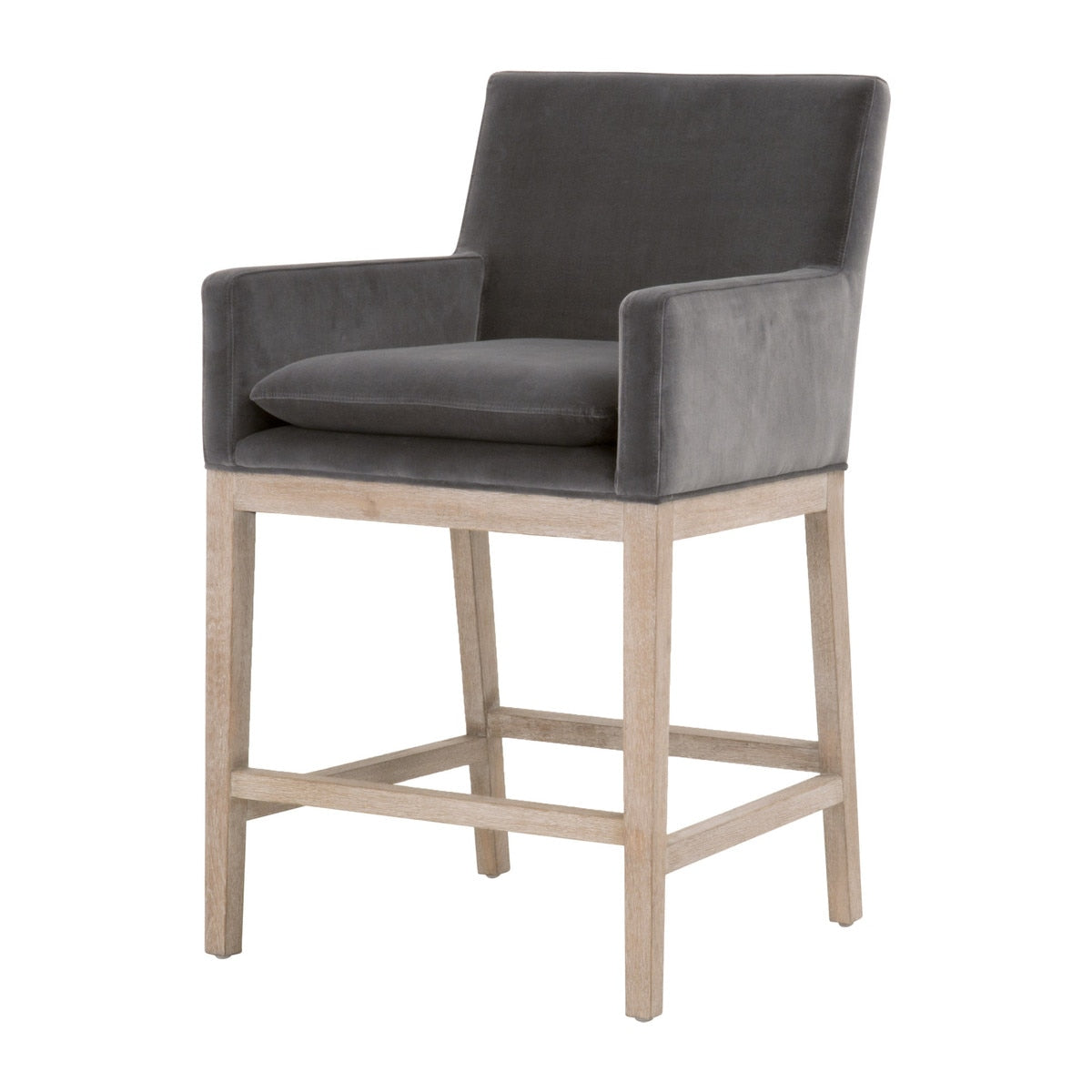 Drake Counter Stool | Dark Dove Velvet
