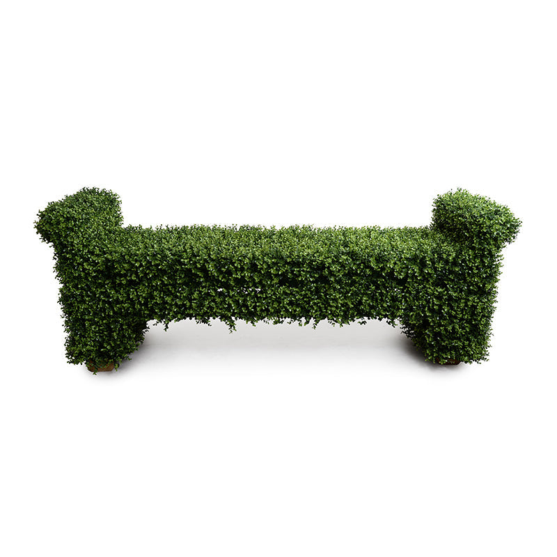 Boxwood Covered Garden Bench 76" L