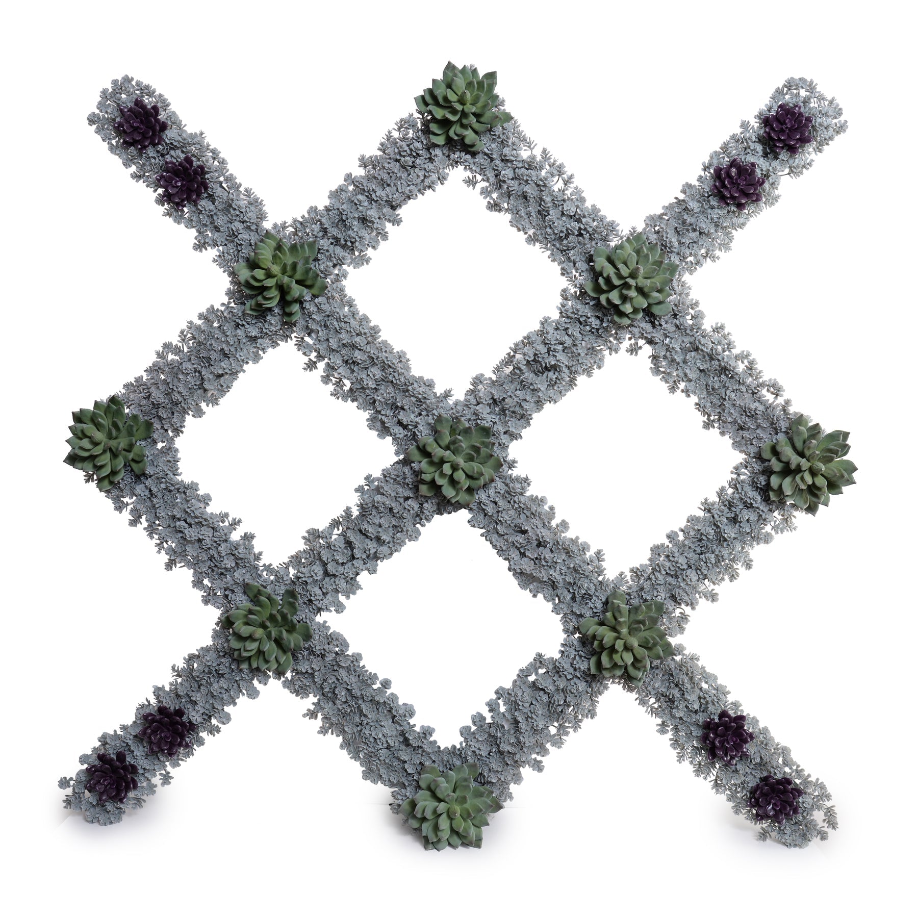 Sedum Garden Trellis w/ Succulents 42" - Gray
