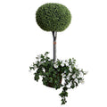 Boxwood Pumpkin Topiary w/Flowers & Vines No Planter