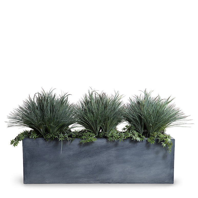 Onion & Orchard Grass w/Vine x3 in 65" Planter 40"H Gray Green / Gray Planter / Standard