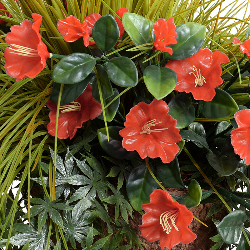 Petunias & Japanese Maple Arrangement Orange-red