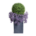 Boxwood Ball w/Gypsophila in Column Planter 40"H