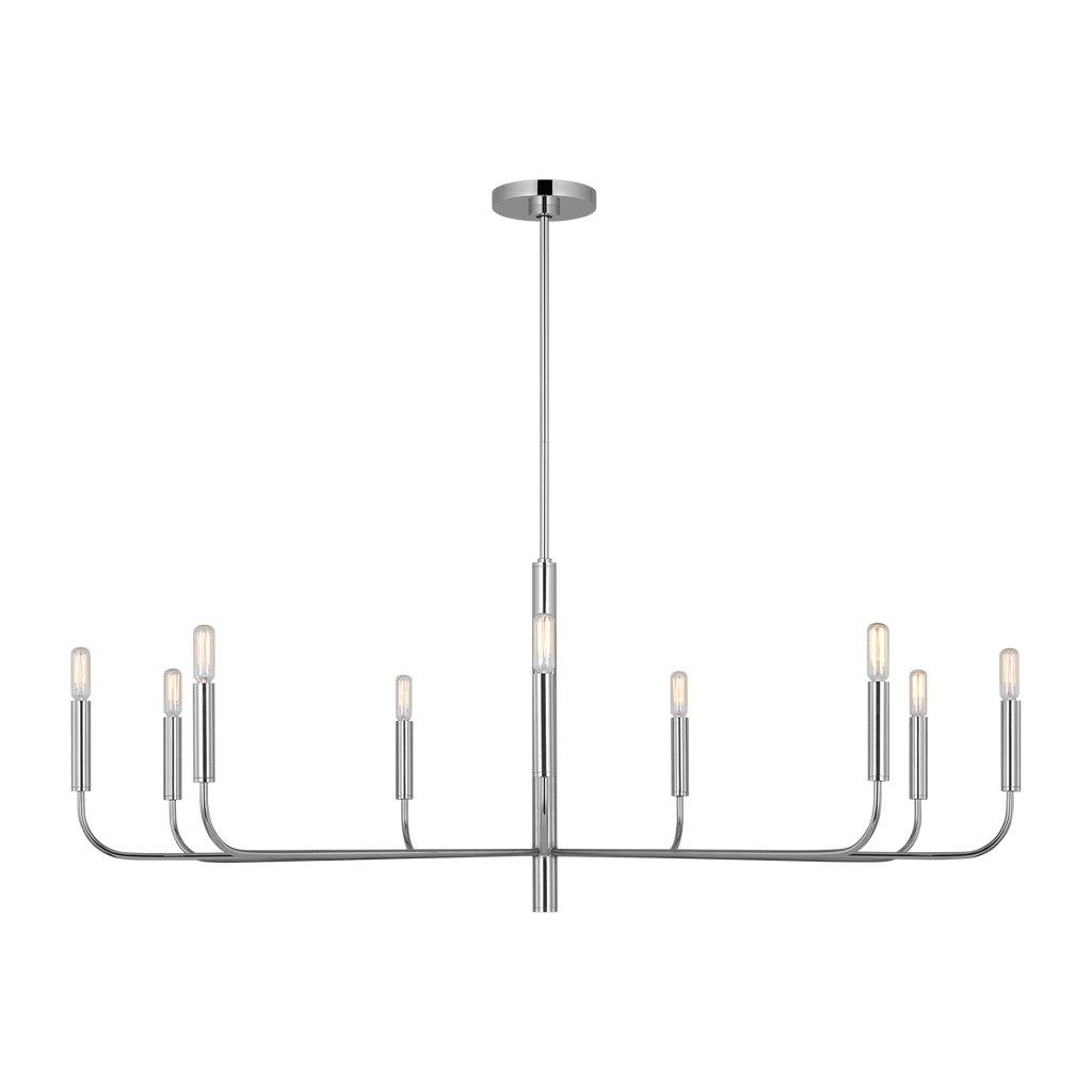Brianna Wide Chandelier Polished Nickel