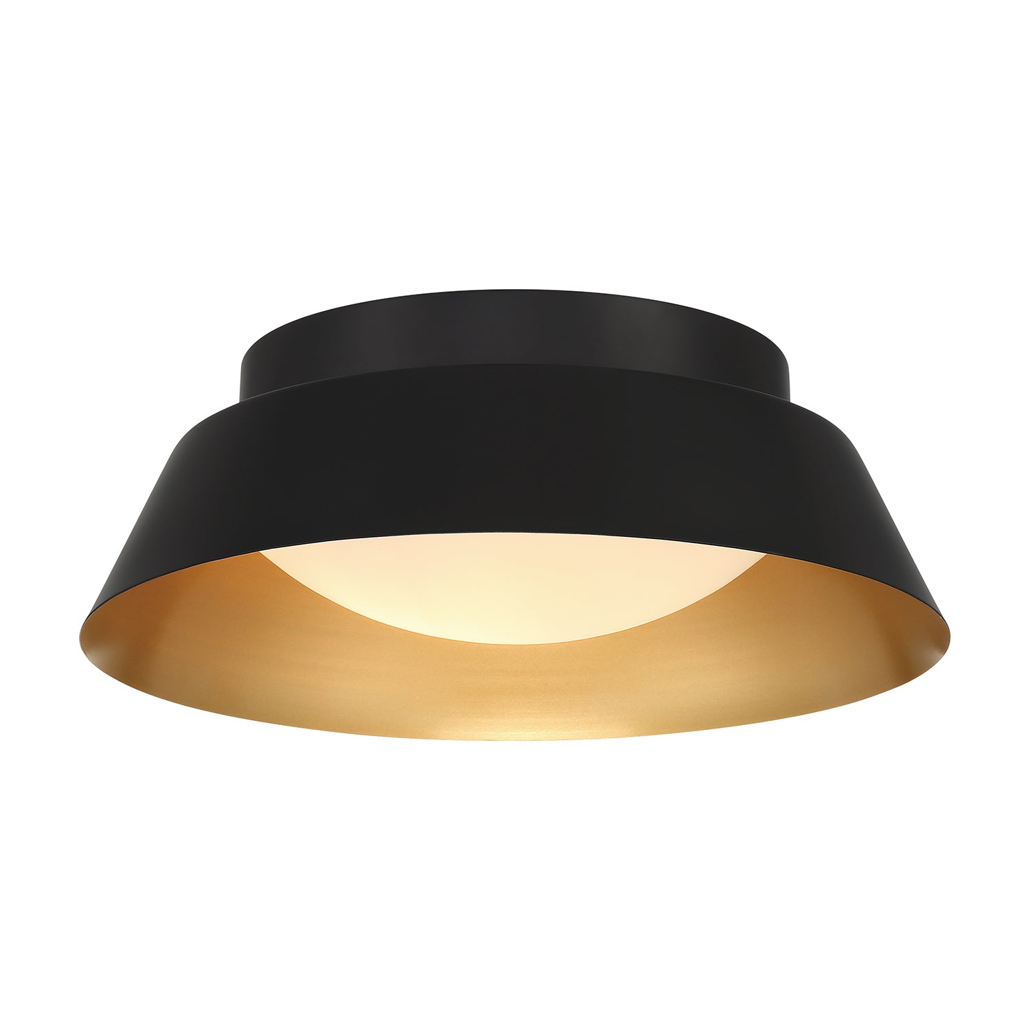 Donoven 15'' LED Matte Black + Gold Flush Mount