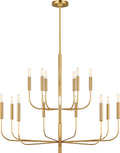 Brianna Large Chandelier | Burnished Brass Bulb(s) Not Included