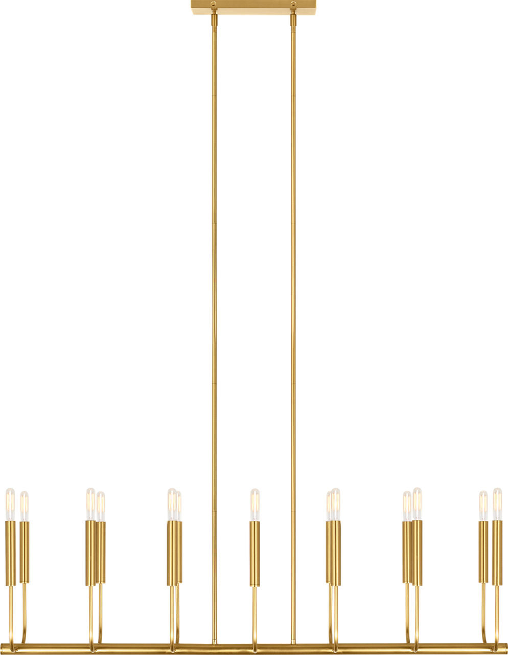 Brianna Linear Chandelier Burnished Brass