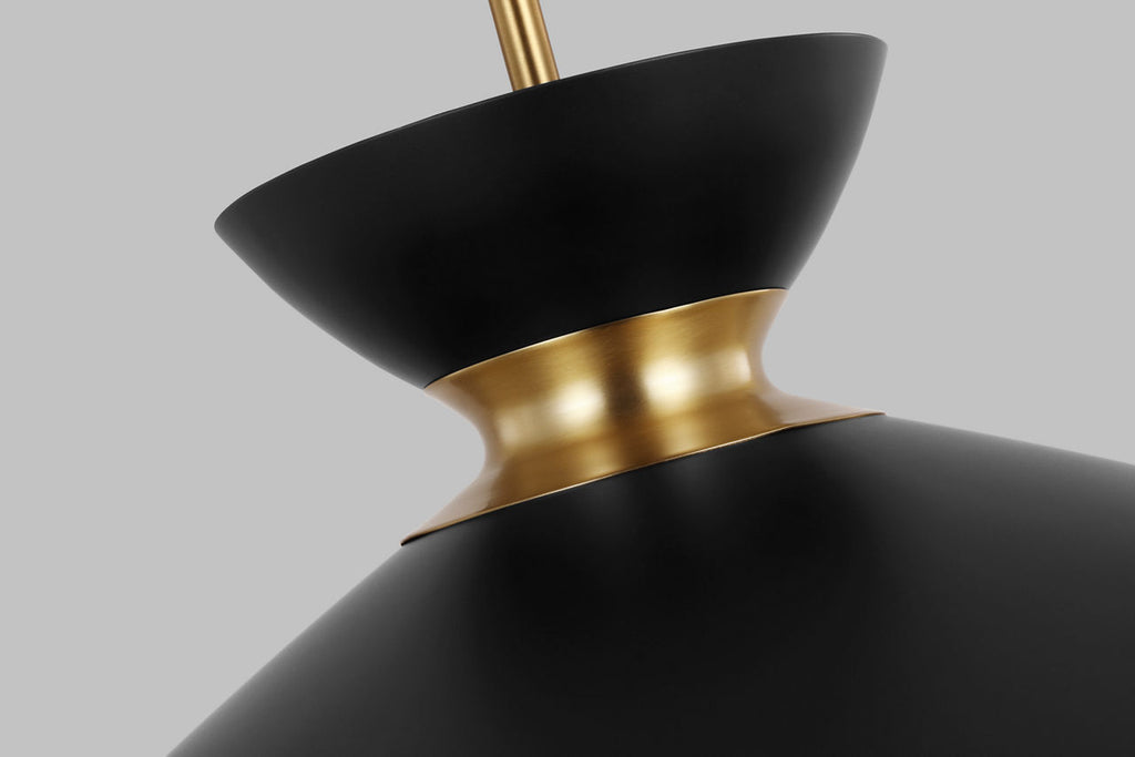 Heath Wide Pendant | Midnight Black and Burnished Brass