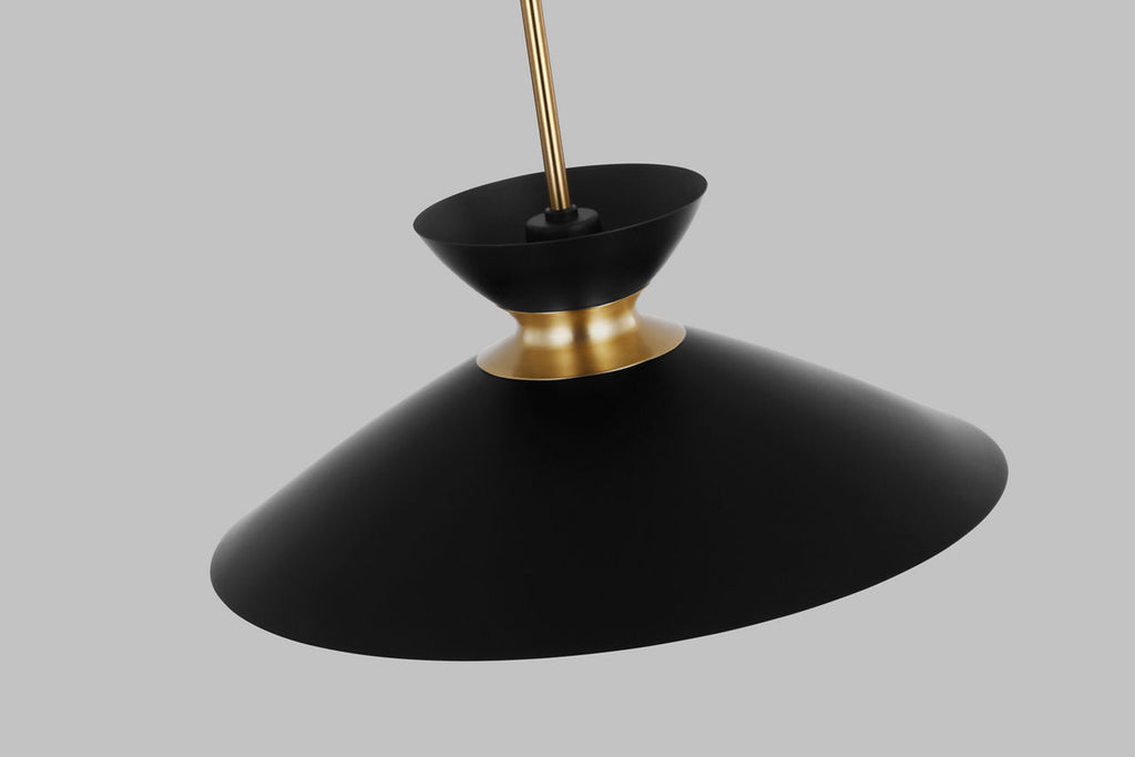 Heath Wide Pendant | Midnight Black and Burnished Brass