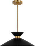 Heath Wide Pendant | Midnight Black and Burnished Brass