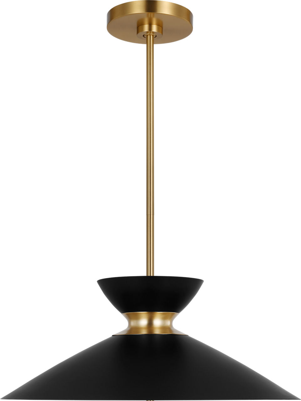 Heath Wide Pendant | Midnight Black and Burnished Brass