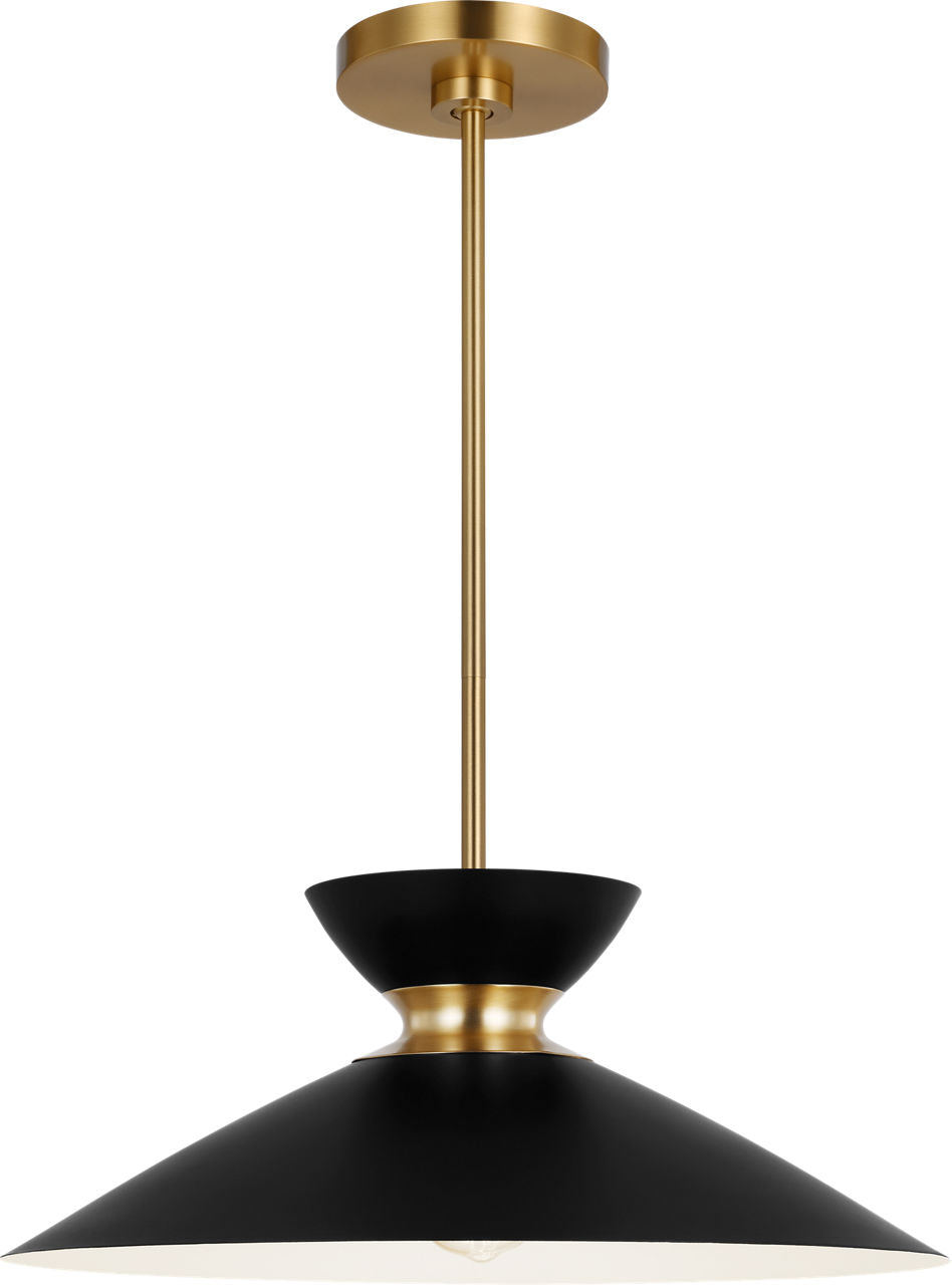 Heath Wide Pendant | Midnight Black and Burnished Brass