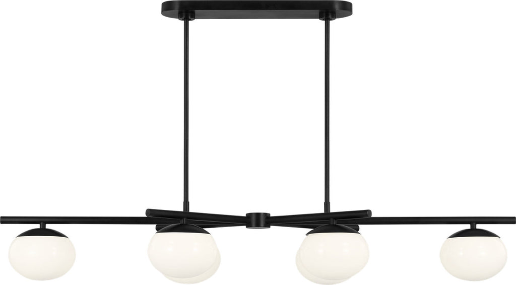 Lune Large Linear Chandelier Aged Iron
