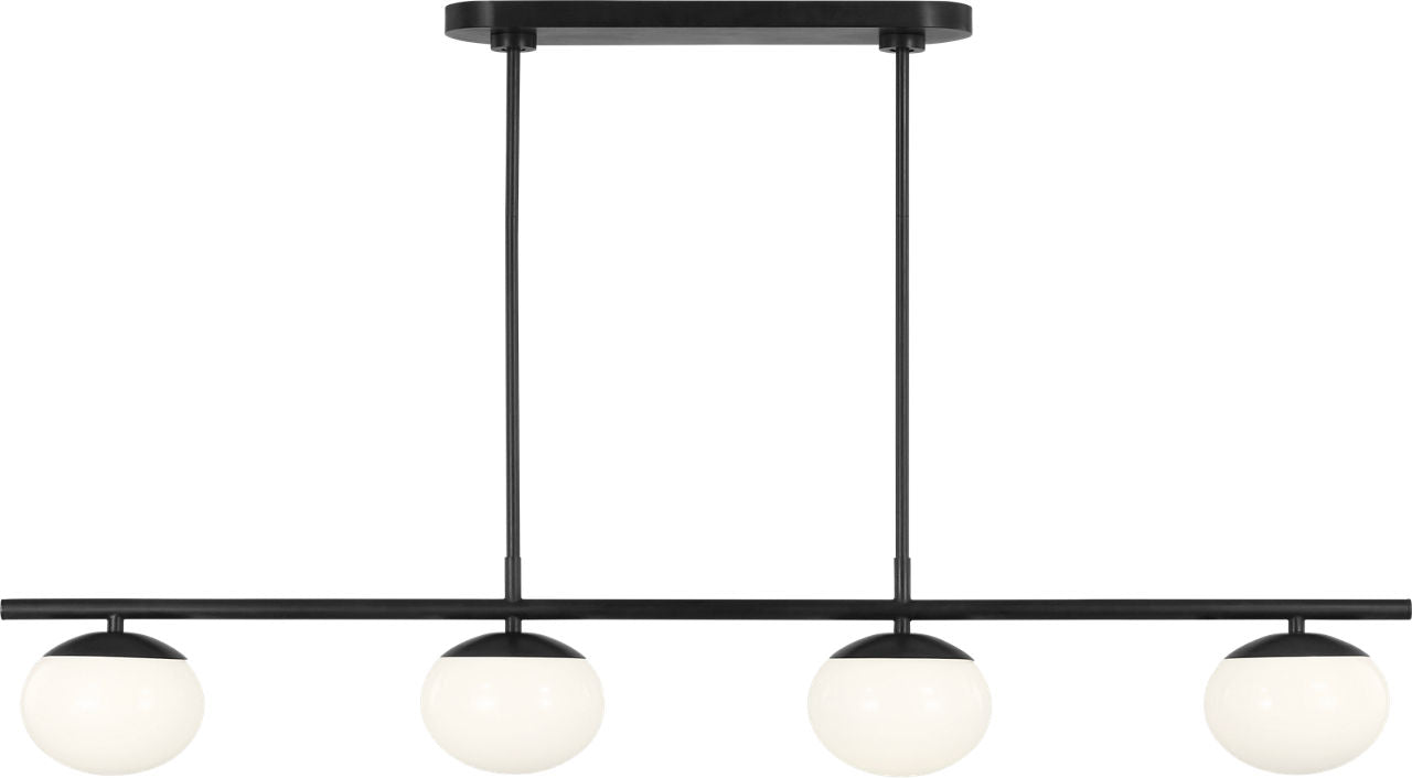 Lune Medium Linear Chandelier Aged Iron