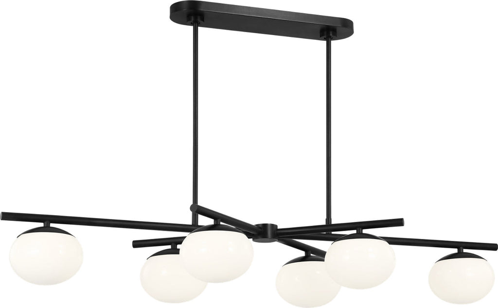 Lune Large Linear Chandelier Aged Iron