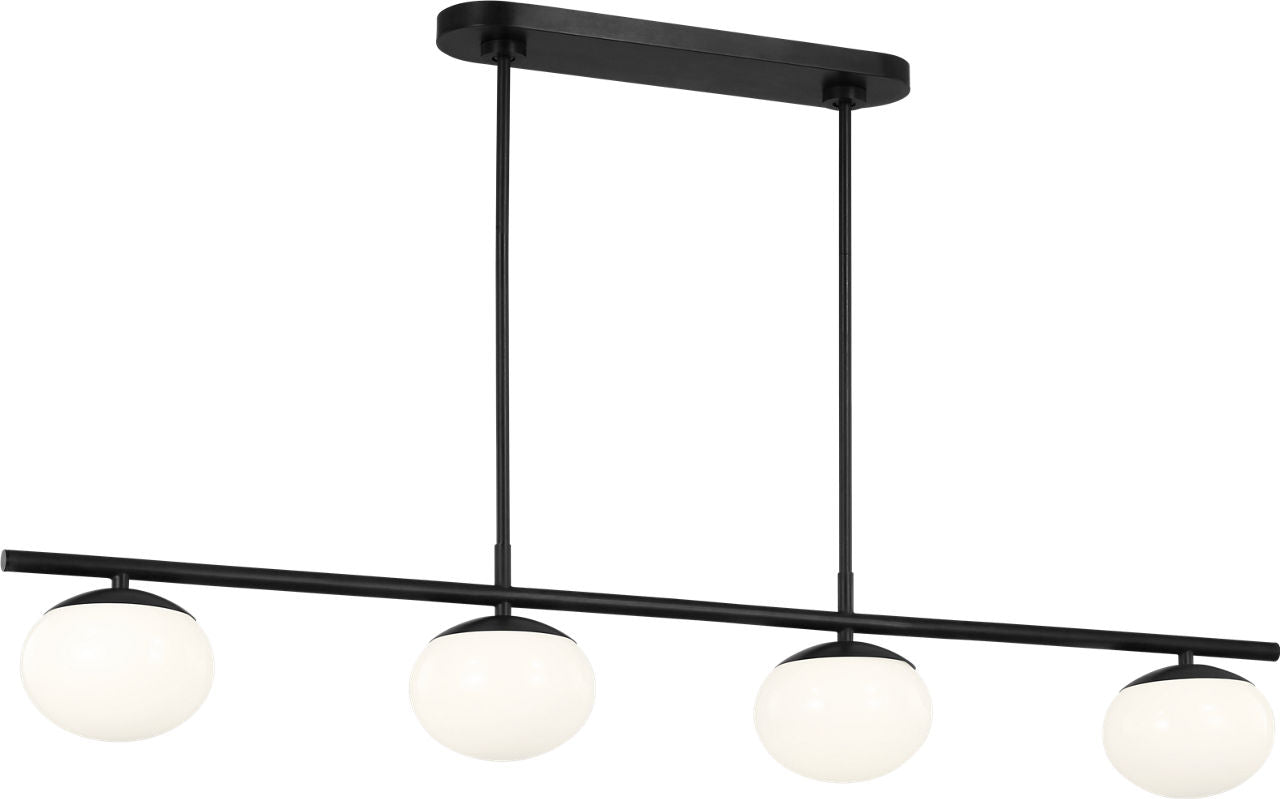 Lune Medium Linear Chandelier Aged Iron