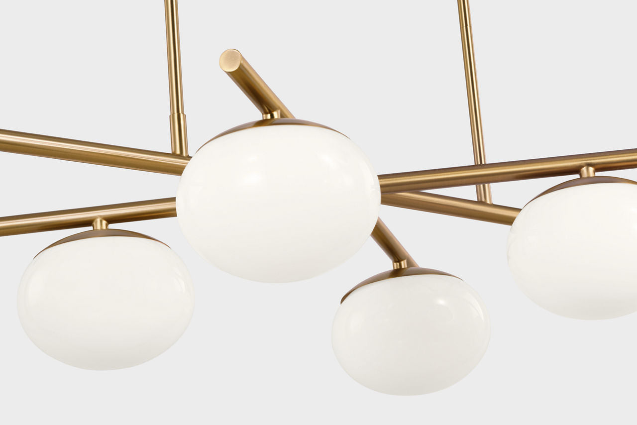 Lune Large Linear Chandelier Burnished Brass