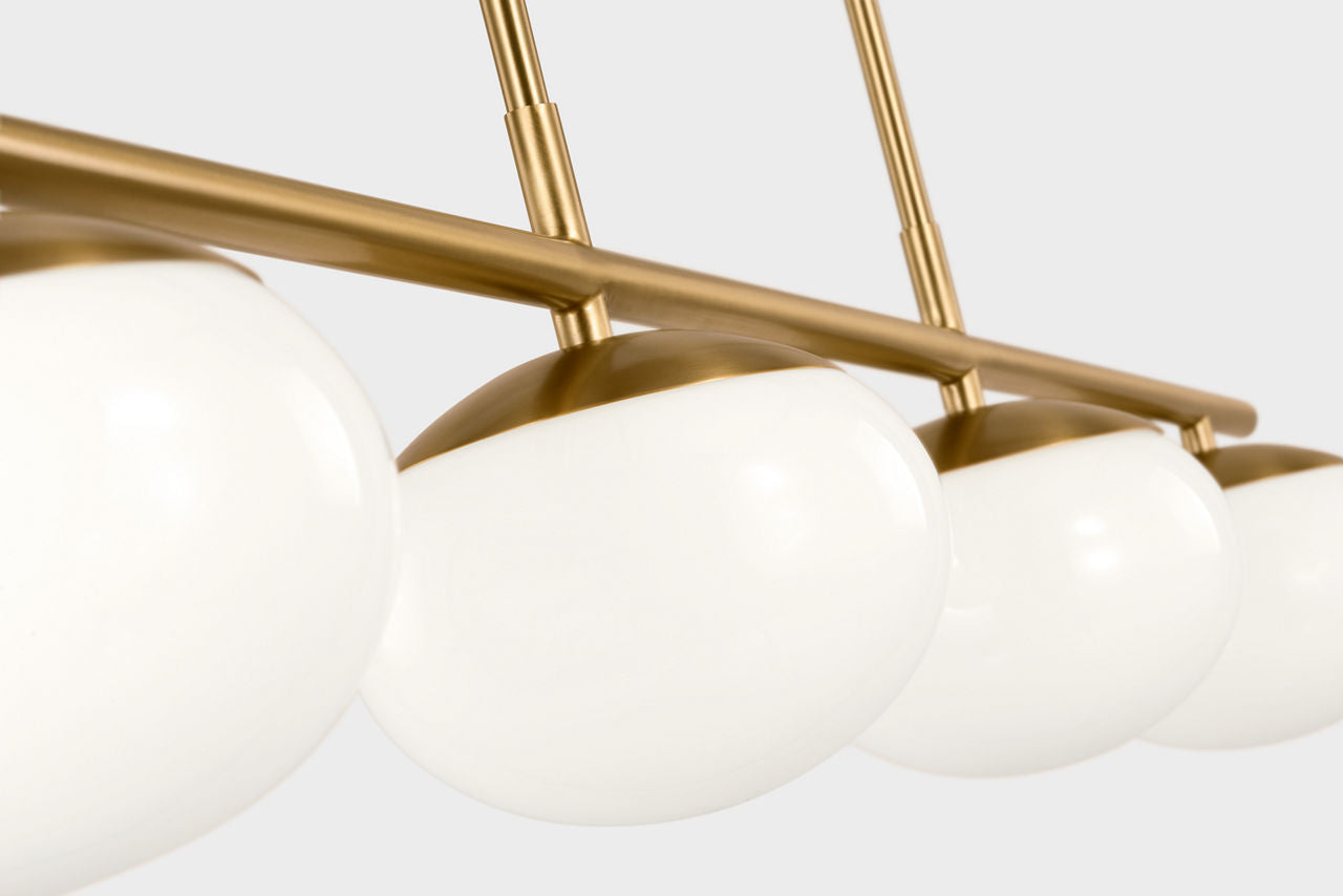 Lune Medium Linear Chandelier Burnished Brass