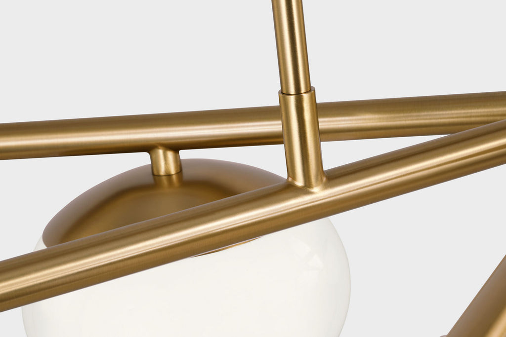 Lune Large Linear Chandelier Burnished Brass