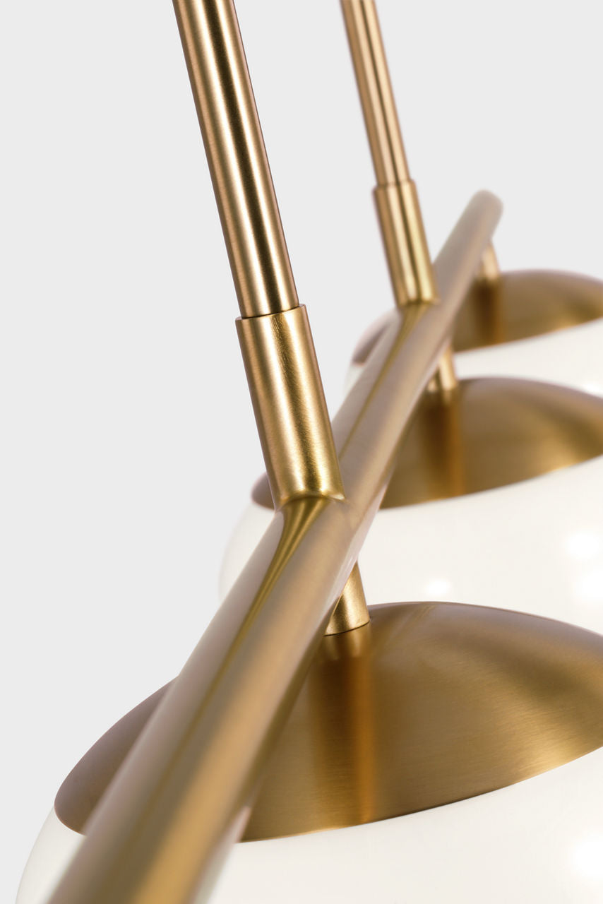 Lune Medium Linear Chandelier Burnished Brass