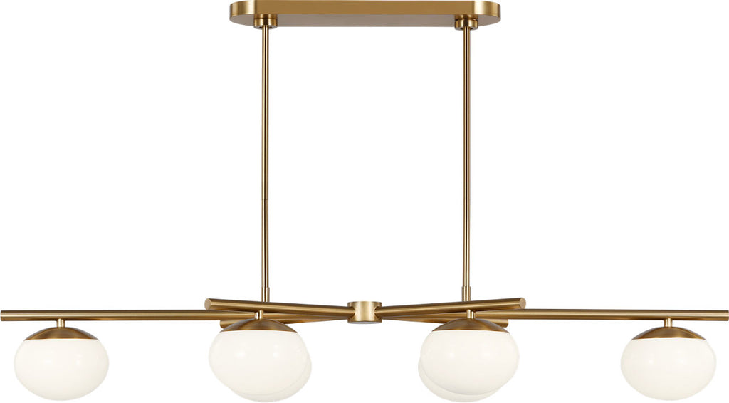 Lune Large Linear Chandelier Burnished Brass