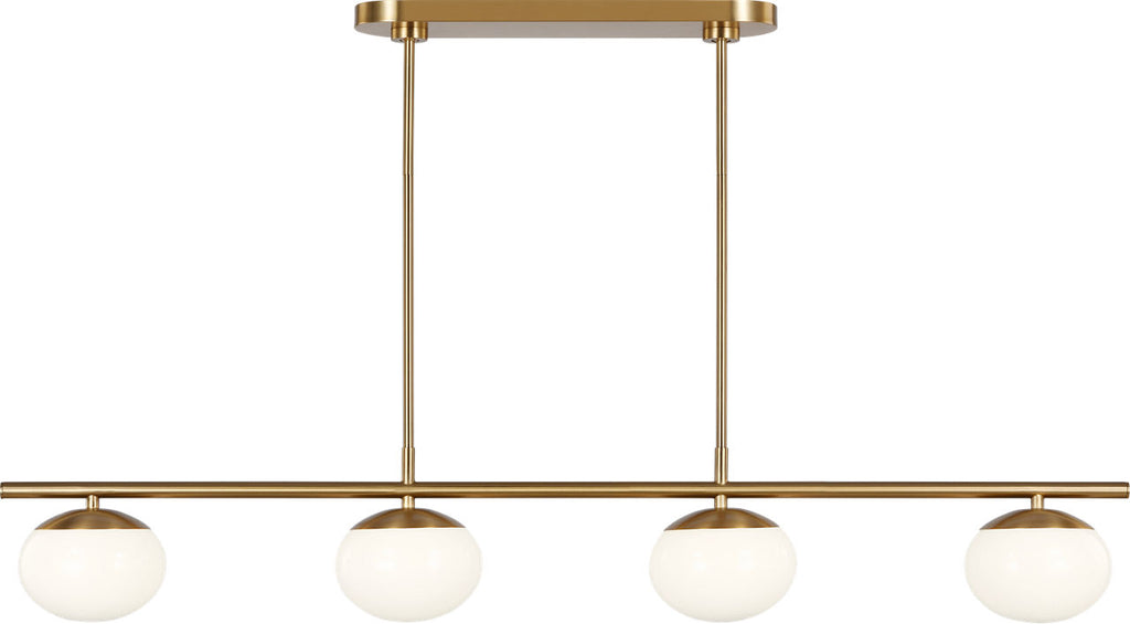 Lune Medium Linear Chandelier Burnished Brass