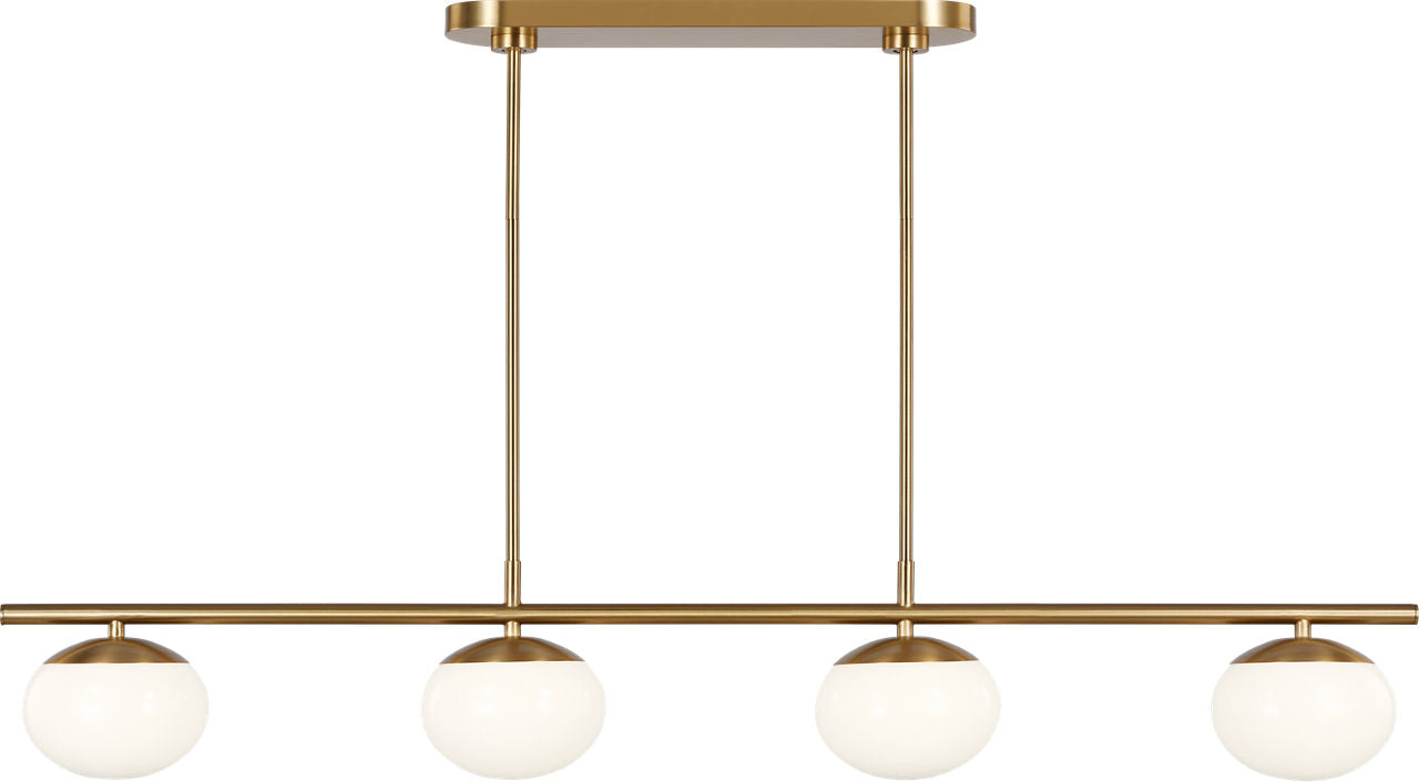 Lune Medium Linear Chandelier Burnished Brass
