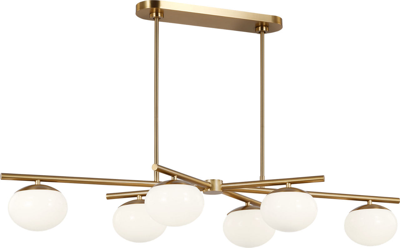 Lune Large Linear Chandelier Burnished Brass