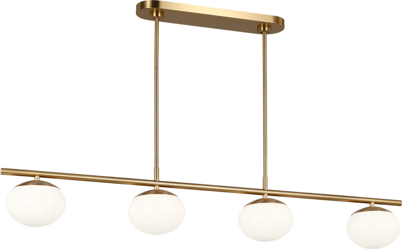 Lune Medium Linear Chandelier Burnished Brass