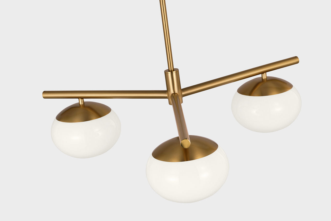 Lune Semi-Flush Mount Burnished Brass