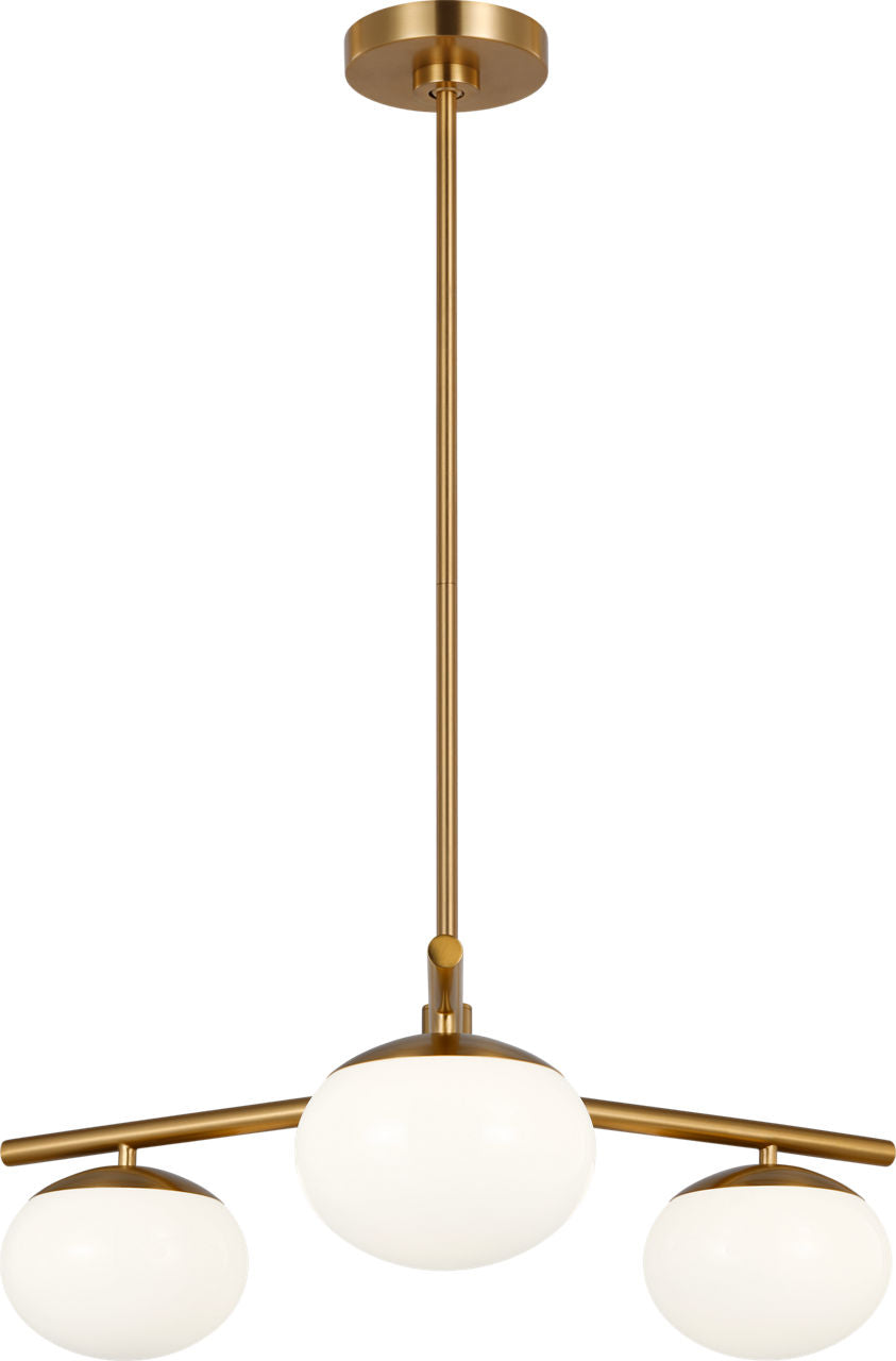 Lune Semi-Flush Mount Burnished Brass