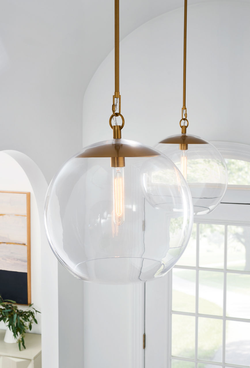 Atlantic Sphere Pendant | Burnished Brass Bulb(s) Not Included